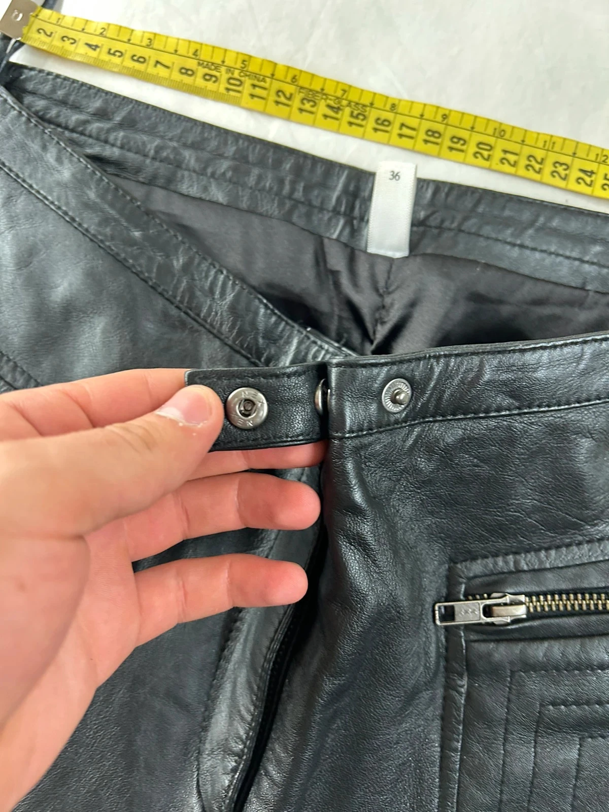Pantalón negro recto de cuero Vero Moda talla 36 100% cuero – photo 8